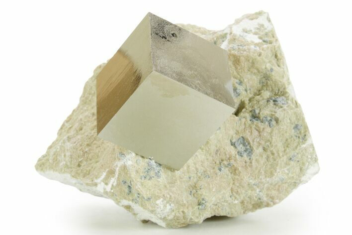 Natural Pyrite Cube In Rock - Navajun, Spain #361865